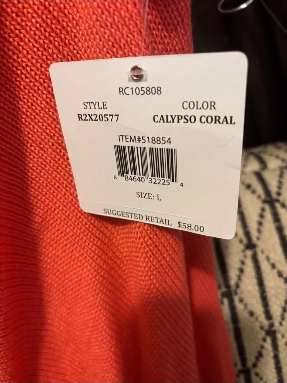 RXB Coral Open-Front Fringe Knit Wrap